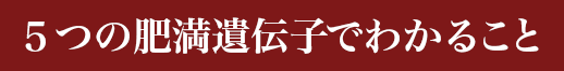 ５つの肥満遺伝子でわかること