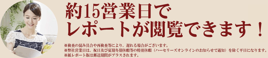 約2～3週間で分析レポートが届きます！